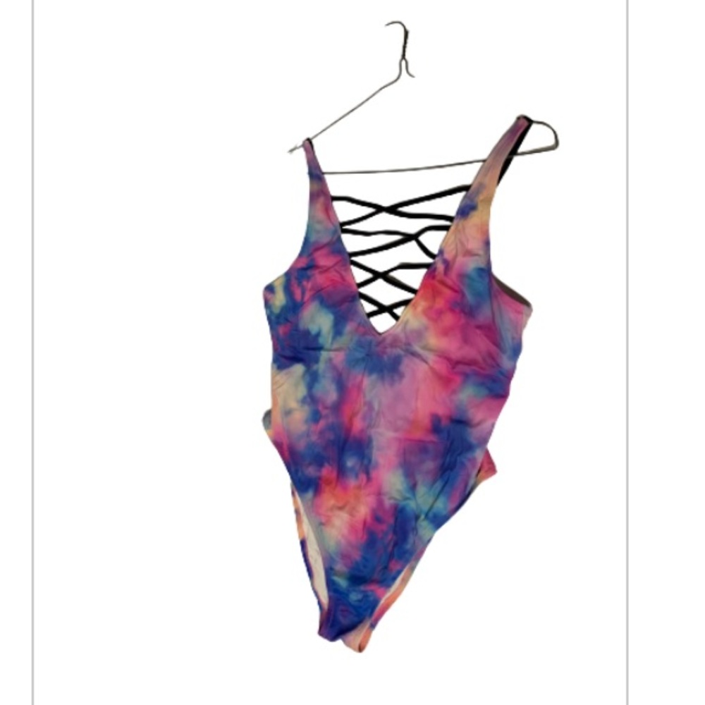 VICTORIA SECRET PINK ONE PEICE TIE DYE BATHING SUIT